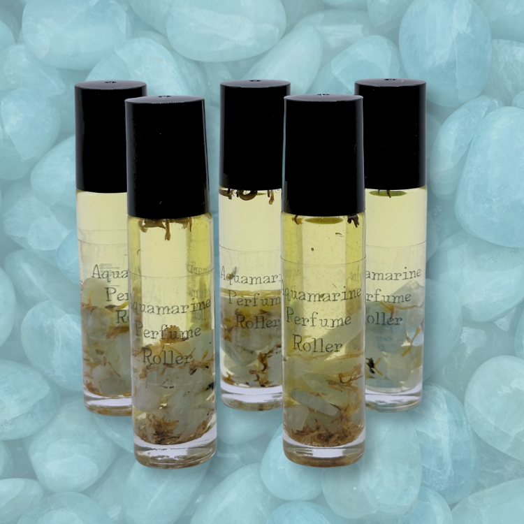 Aquamarine Crystal Perfume Roller